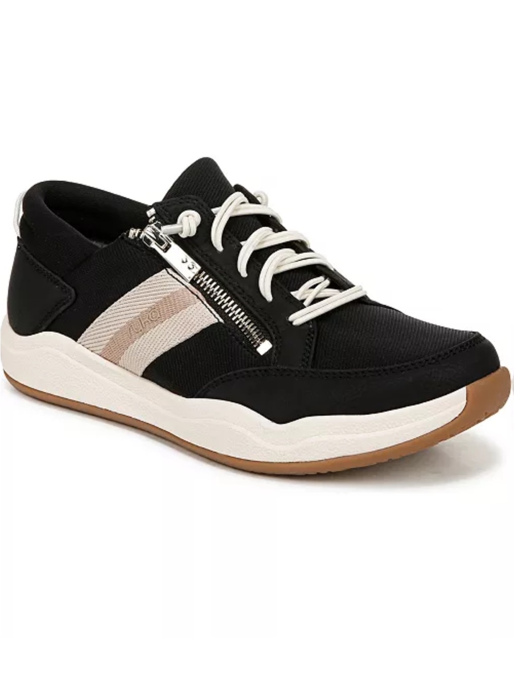 NIB RYKA CAREFREE ZIP BLACK SPORT LIFESTYLE WALKING SNEAKER WOMENS 7.5